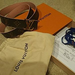 Louis vuitton reversible monogram belt 85